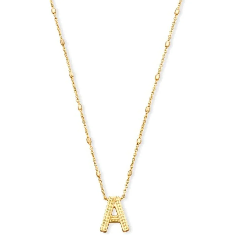 Letters A pendant necklace for women fashion jewelry 14k gold plated brass